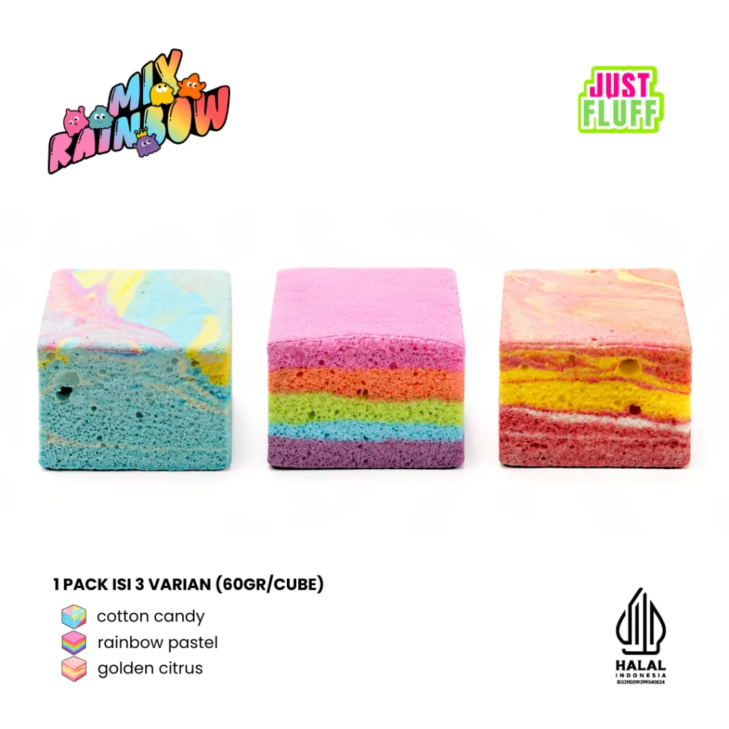 Marshmallow Justfluff Mix Rainbow | Special Birthday Justfluff 100% Halal