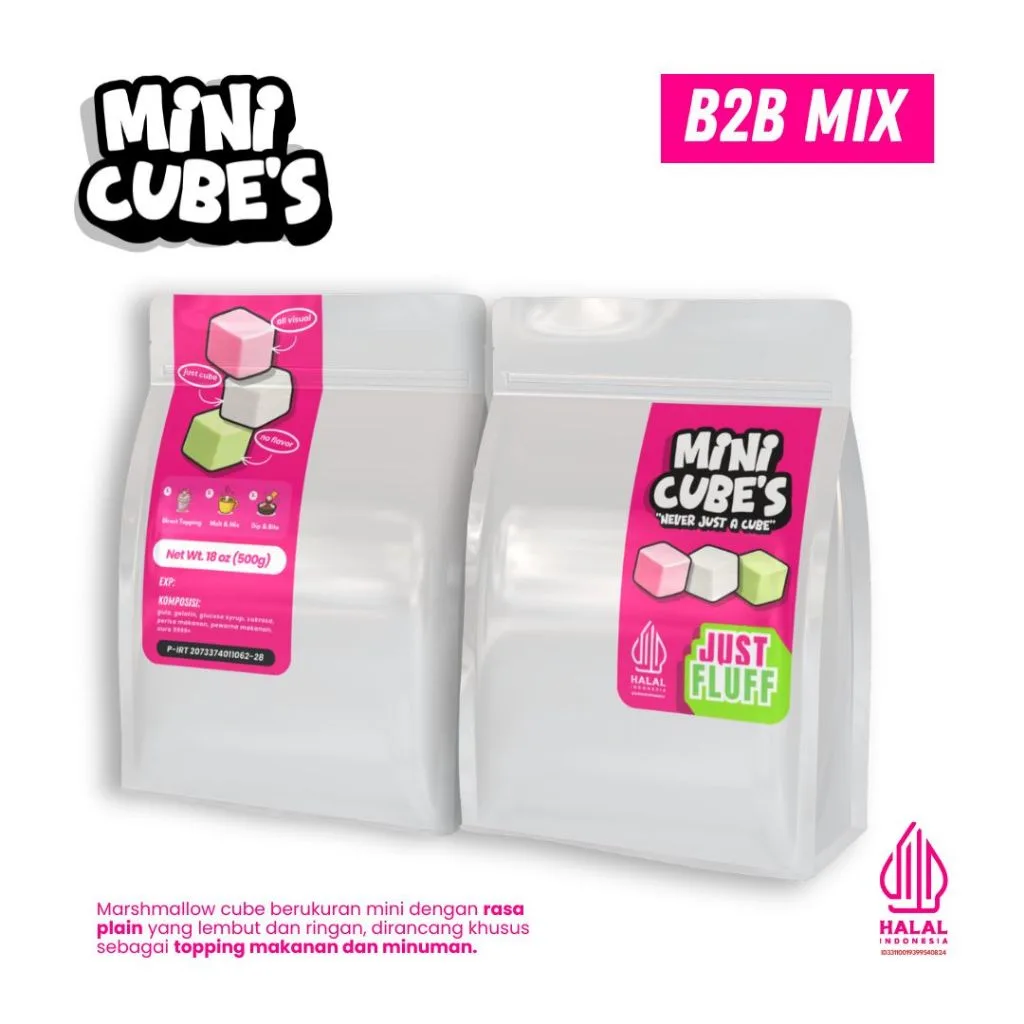 MARSHMALLOW MINI CUBE JUSTFLUFF ASLI 100% HALAL