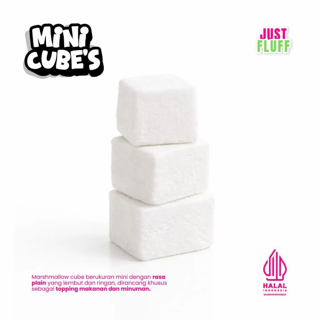 Marshmallow Mini Cube Justfluff Halal 500g