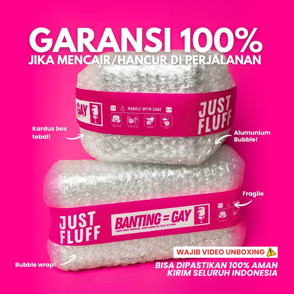Packaging aman dan higienis JustFluff