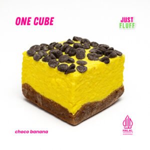 Marshmallow Signature One Cube Justfluff #1 Halal dengan pilihan rasa meliputi Candy Blossom, Choco Banana Rizz, Rainbow Bubblegum, Matchaoreo, Strawberry, Choco Vanilla, Choco Durian.