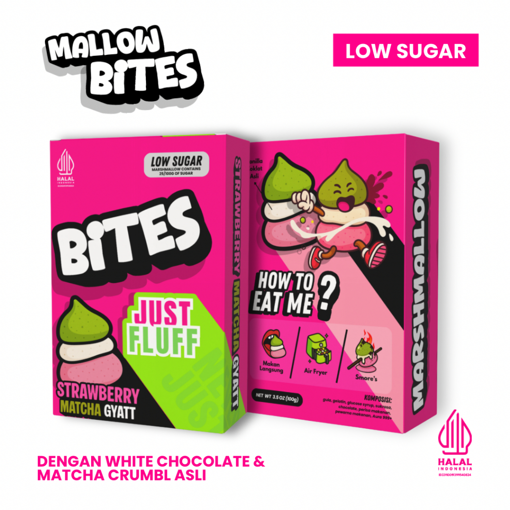 MARSHMALLOW JUSTFLUFF MALLOW BITES ULTIMATE LOW SUGAR 100% HALAL 5 Marshmallow justfluff mallow bites ultimate low sugar 100% halal