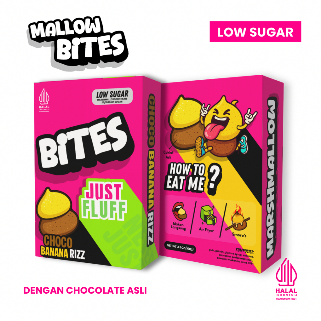 MARSHMALLOW JUSTFLUFF MALLOW BITES ULTIMATE LOW SUGAR 100% HALAL 4 Marshmallow justfluff mallow bites ultimate low sugar 100% halal